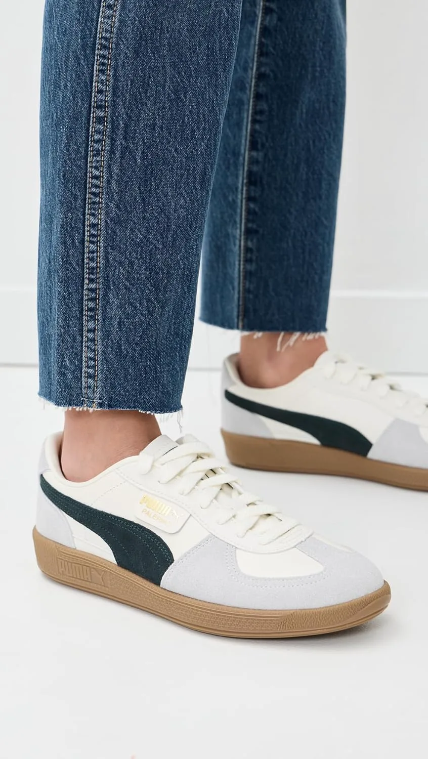Мужские кожаные туфли Puma Palermo, белый/зеленый — фото 2