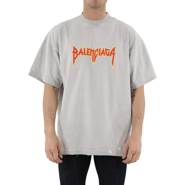 Футболка metallica short sleeve t-shirt oversized fit 'white orange' Balenciaga, белый — фото 4