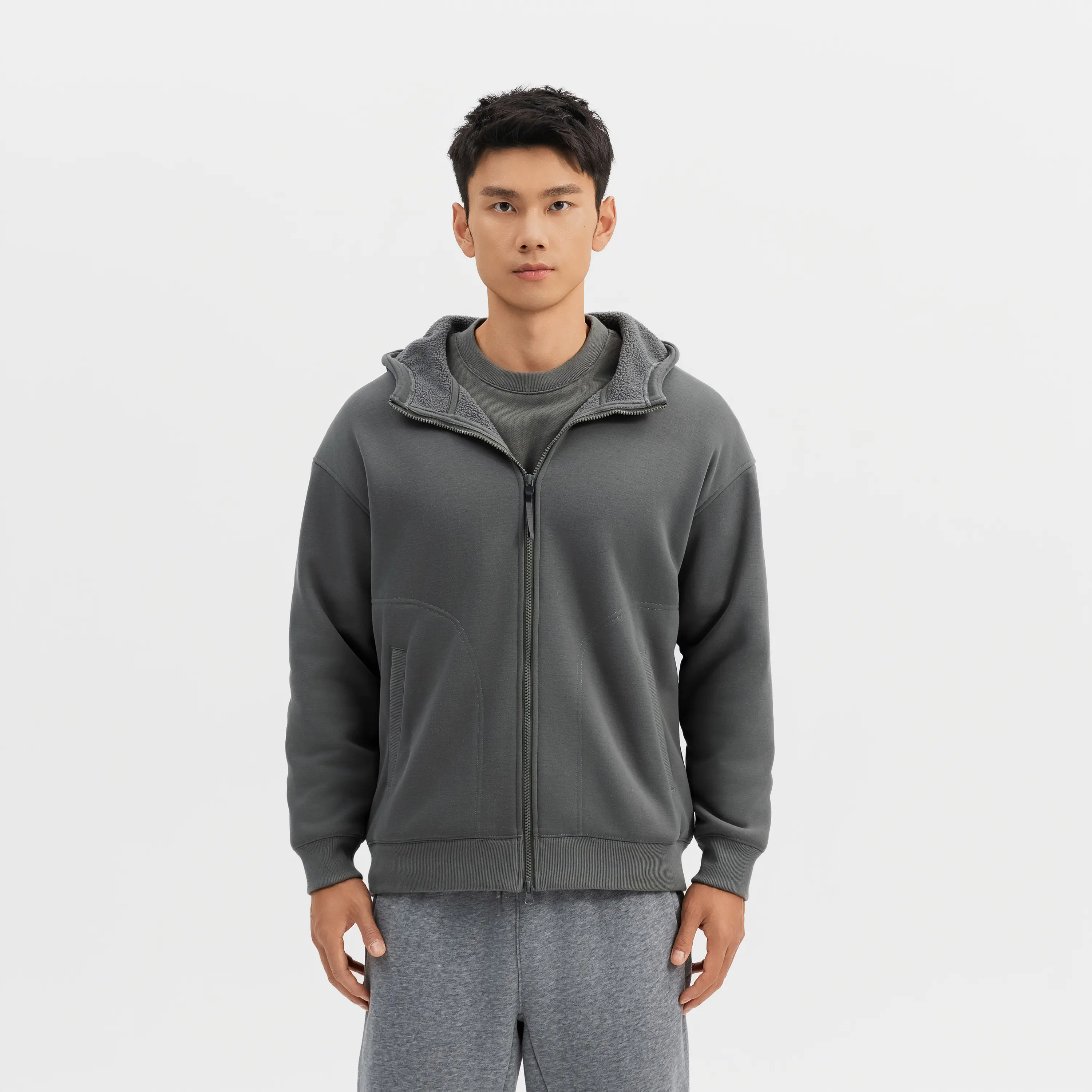 

Мужская флисовая спортивная куртка Domyos — тёмно-серый