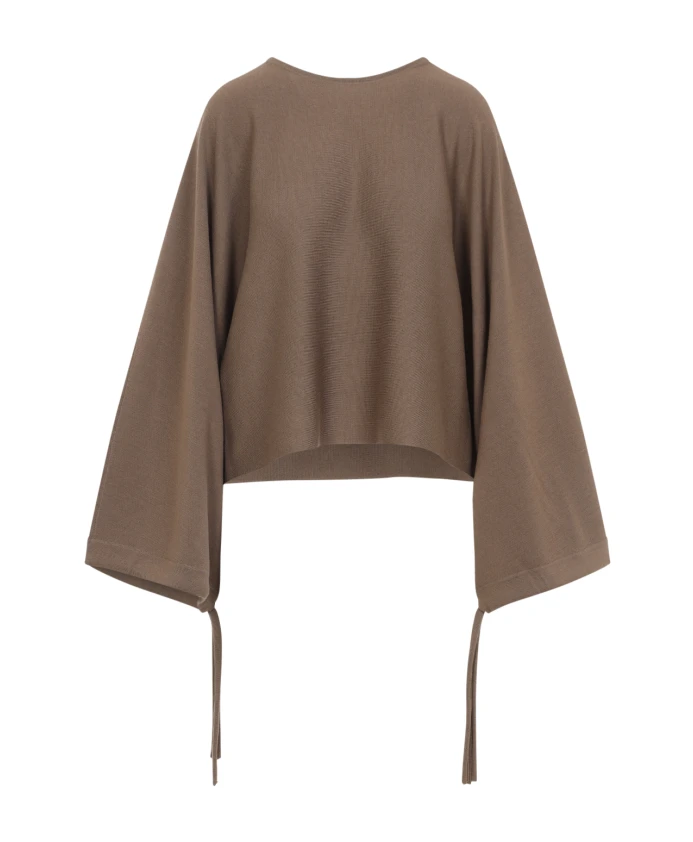 

Роскошный шерстяной свитер телесного цвета нейтральных оттенков Max Mara, коричневый