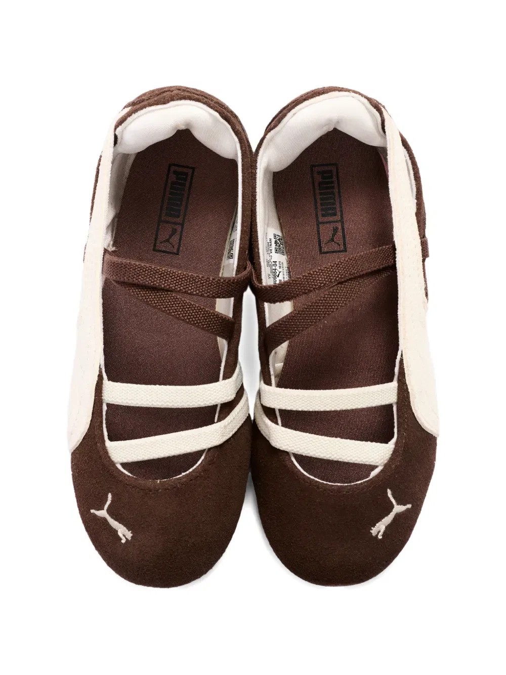 Балетки с замшевыми ремешками Puma Kids, коричневый — фото 4