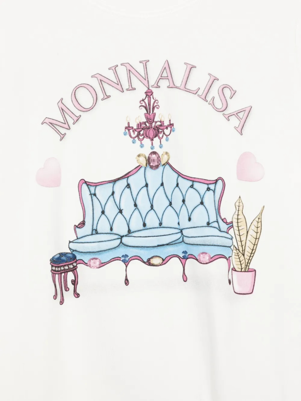 Футболка с графическим принтом и оборками Monnalisa, белый — фото 3