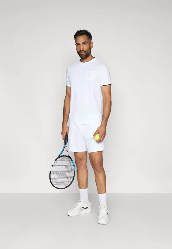 Рубашка с карманом, футболка с винтажным принтом Lacoste Sport, White — фото 2