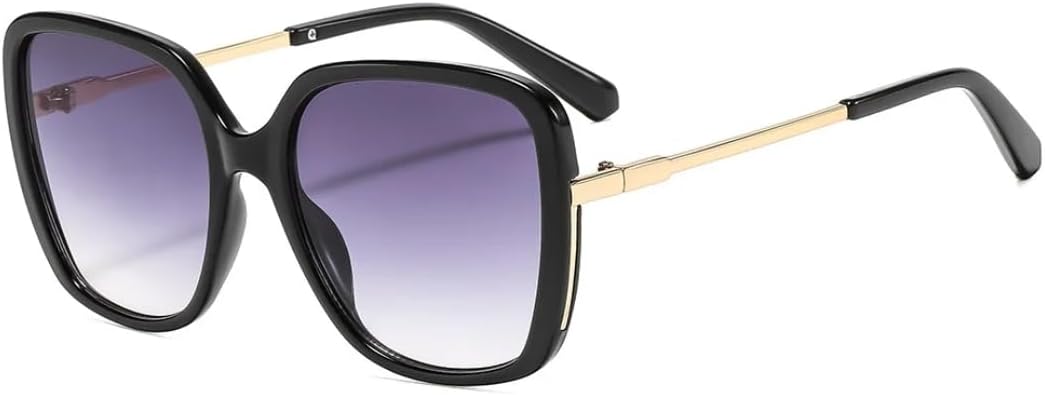 

Ретро, ​​универсальные солнцезащитные очки с крупной оправой, градиентной квадратной формой, женские, модные, для путешествий и отдыха, мужские, с защитой от УФ-излучения UV400 UATXTAU, Black Grey