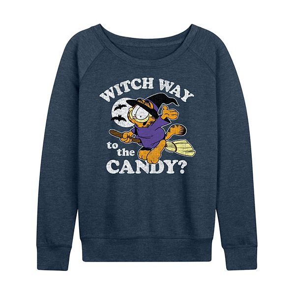 

Женская футболка с длинным рукавом Garfield Witch Way to the Candy French Terry Licensed Character, Heather Indigo, Фиолетовый, Женская футболка с длинным рукавом Garfield Witch Way to the Candy French Terry Licensed Character, Heather Indigo