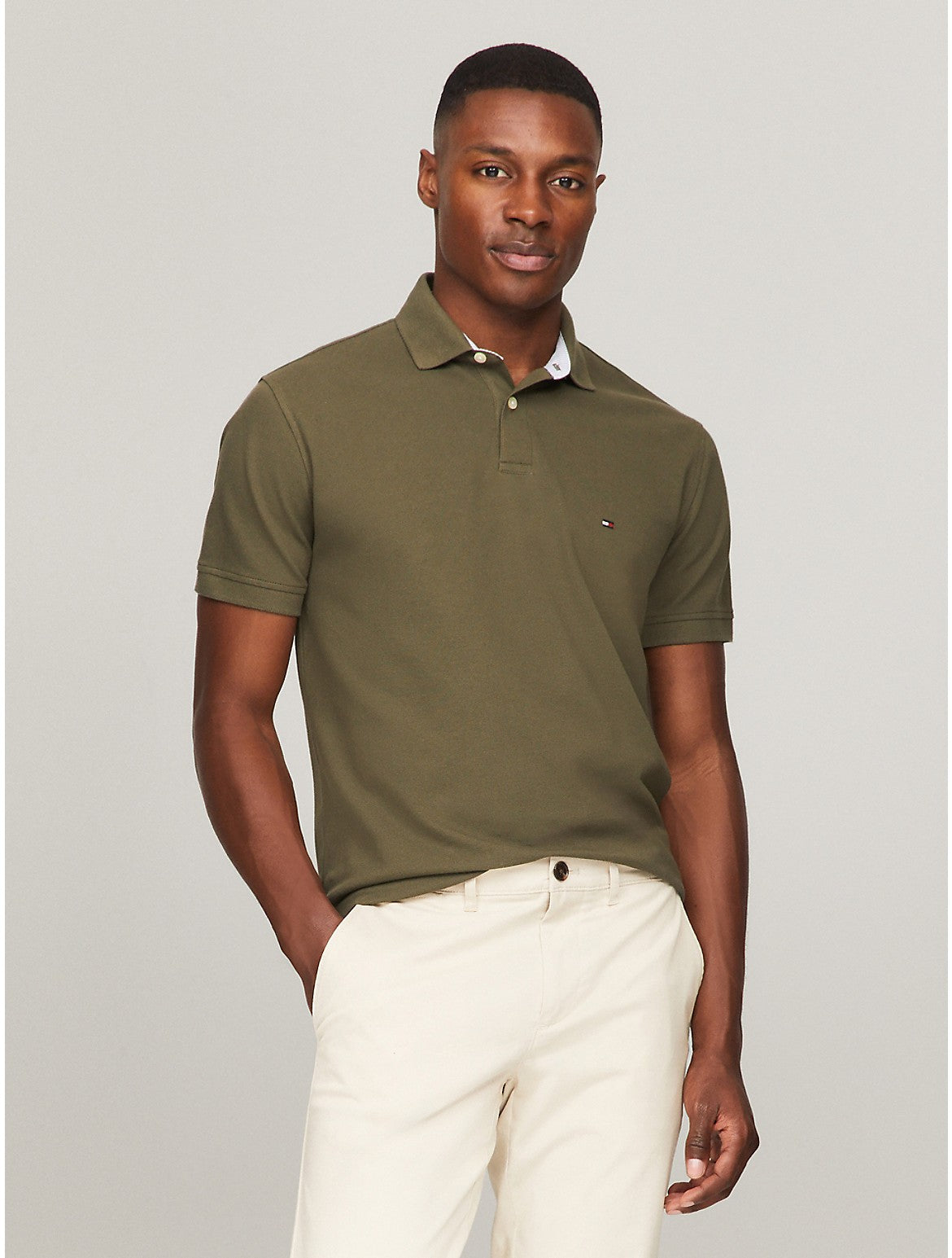 

Мужская рубашка Tommy Hilfiger Stretch Regular Fit Tommy Polo, хаки