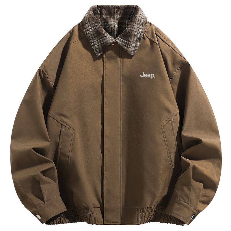 

Куртка Unisex Lapel Moderate Workwear Jeep, coffee