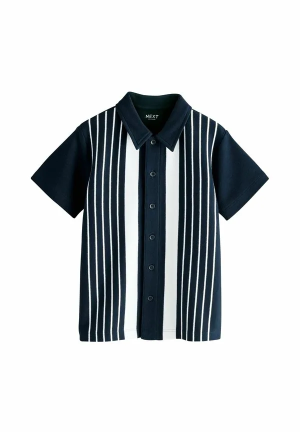 Рубашка с коротким рукавом в вертикальную полоску, стандартного кроя. Next, Navy/White