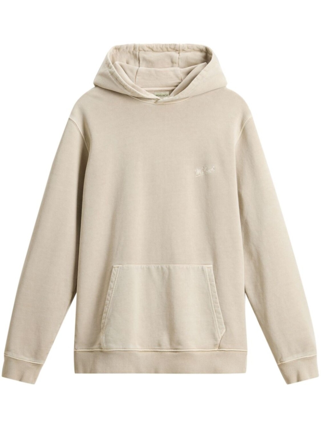 

Woolrich хлопковая толстовка с капюшоном и вышитым логотипом, нейтральный цвет