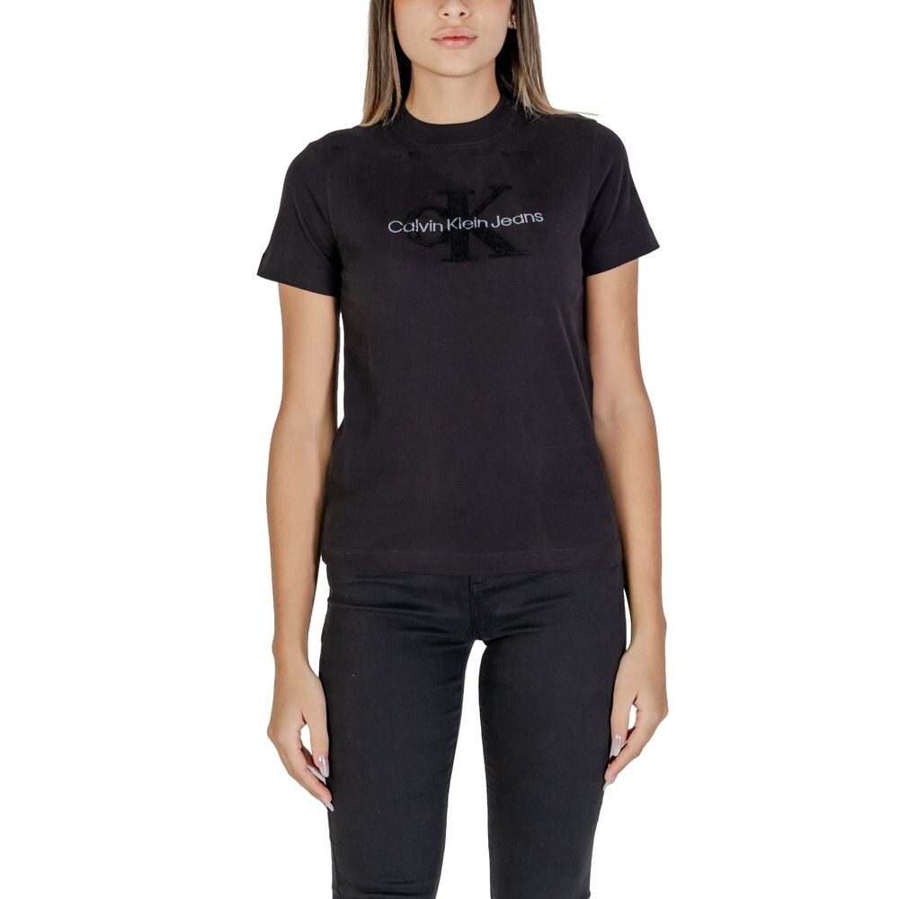

Черные хлопковые топ и футболка Calvin Klein Jeans