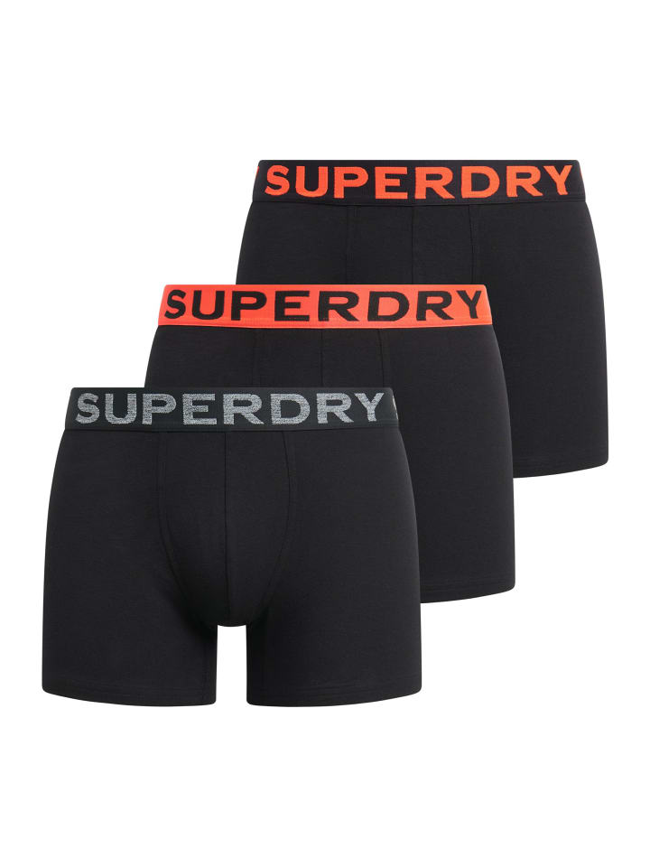 

Superdry Комплект из 3 боксерских трусов, черно-оранжевого цвета