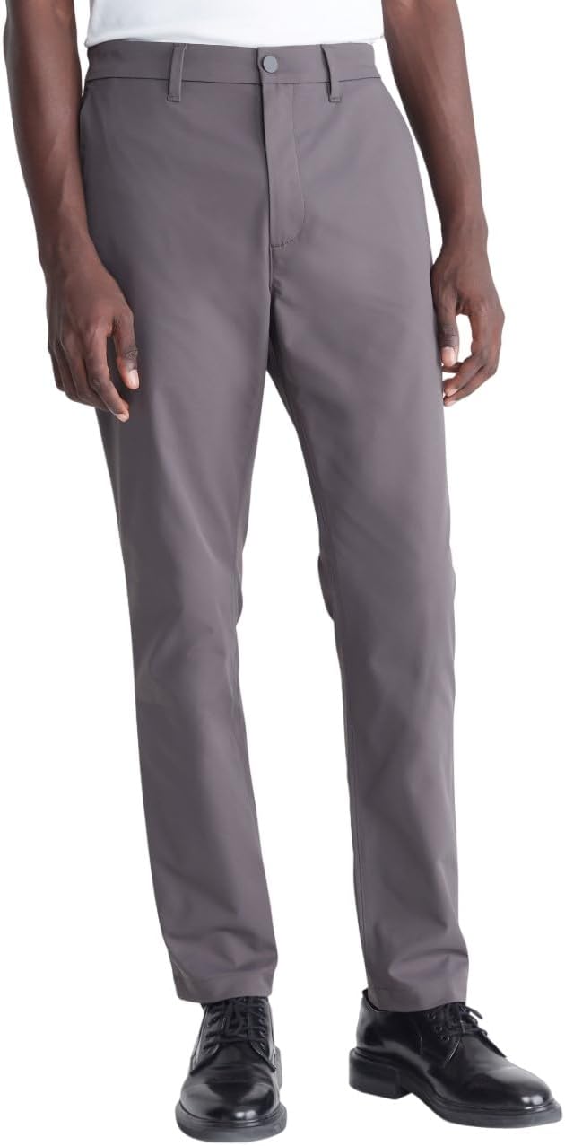 

Мужские облегающие брюки-чинос Calvin Klein из ткани и эластичного плетения, Asphalt