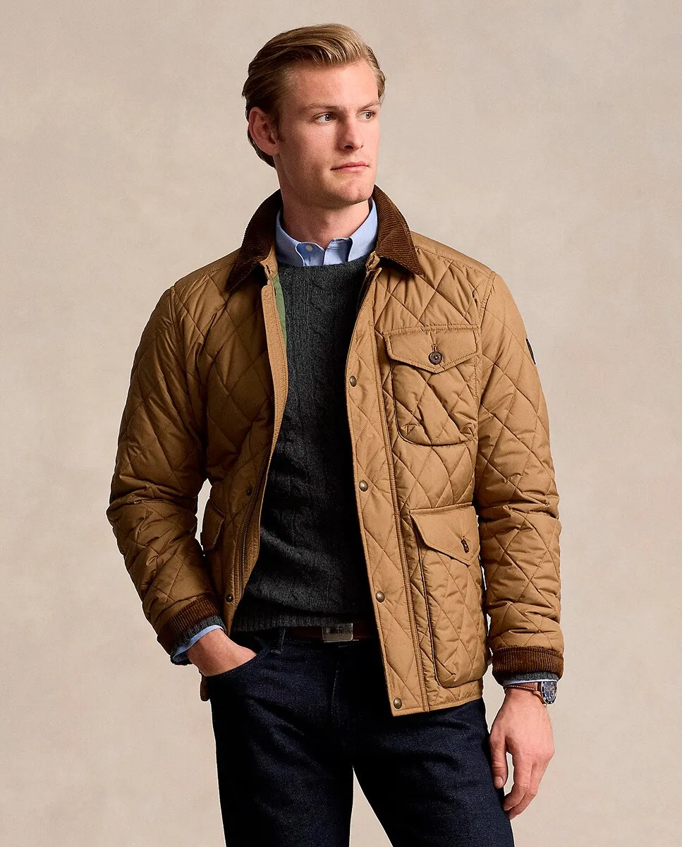 

Мужская куртка с рубашечным воротником и застежкой-молнией Polo Ralph Lauren, коричневый