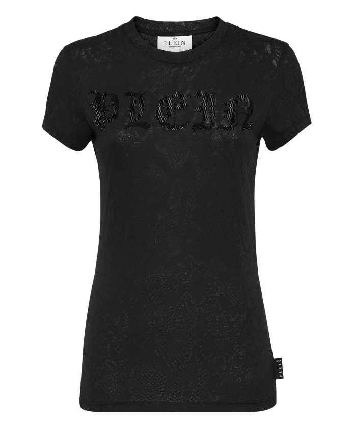 

Футболка с круглым вырезом, готический стиль, пленэр Philipp Plein, черный