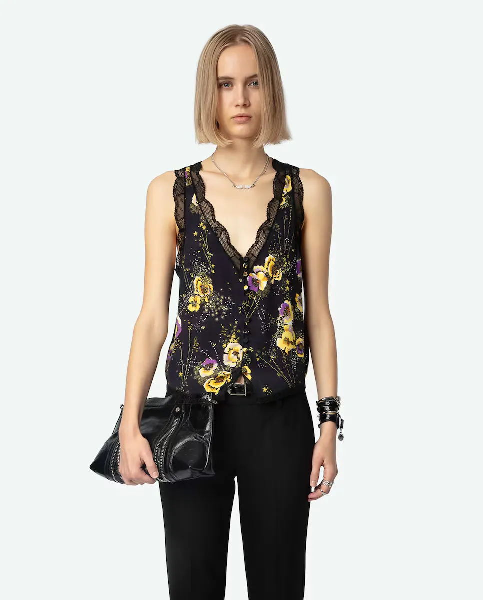 

Женский топ без рукавов с принтом Zadig & Voltaire, черный