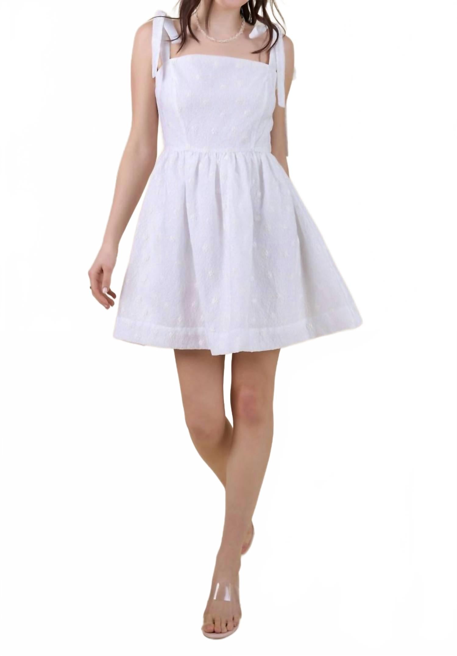 

B.right Мини-платье с цветочным принтом и завязками на плечах, белое