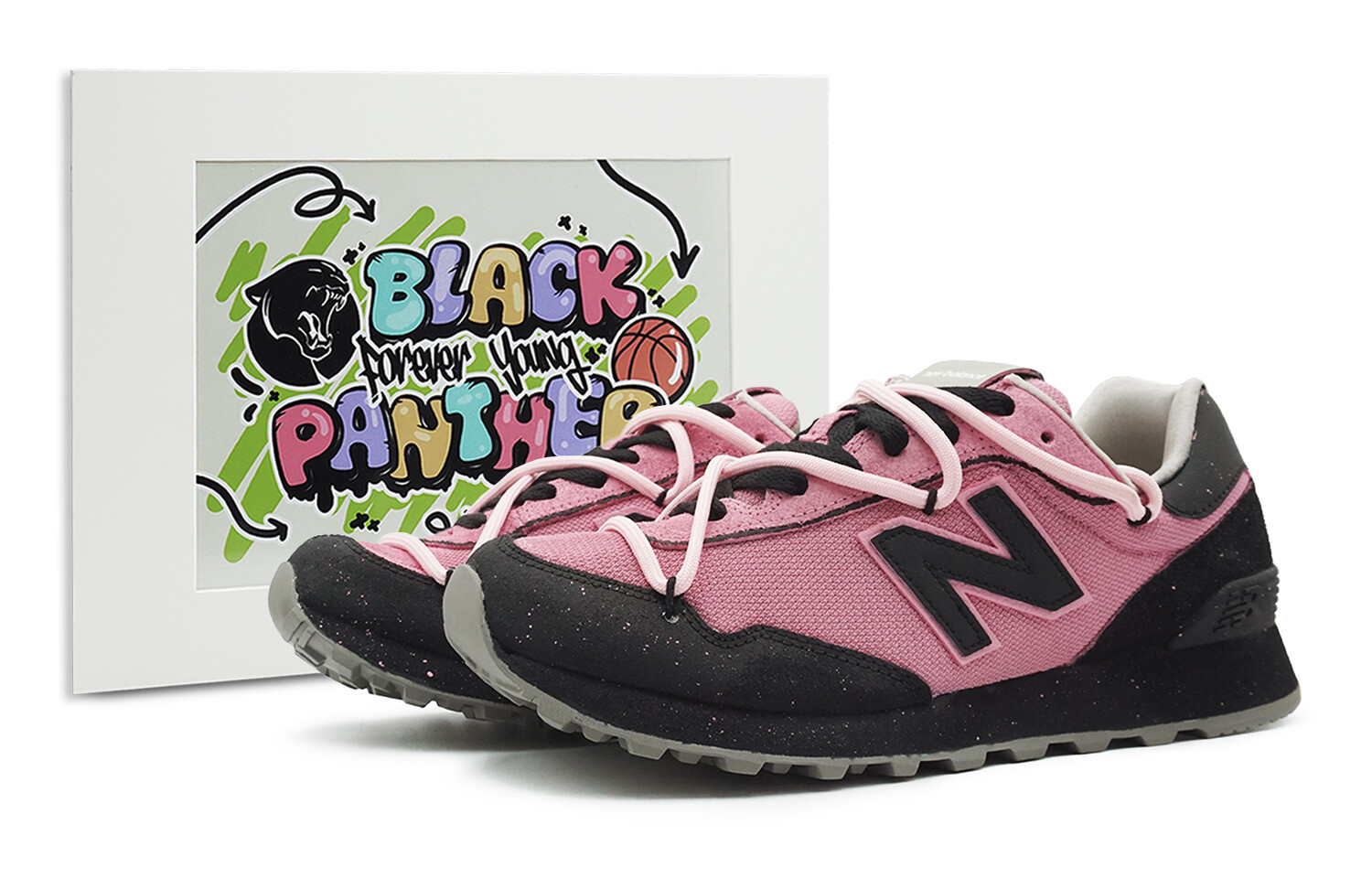 

Кроссовки NB 565 унисекс средней высоты розовые/черные New Balance