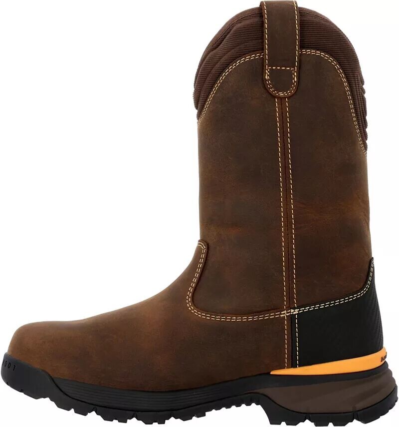 Georgia Boots Мужские водонепроницаемые рабочие ботинки без застежки 11 дюймов, коричневый — фото 3