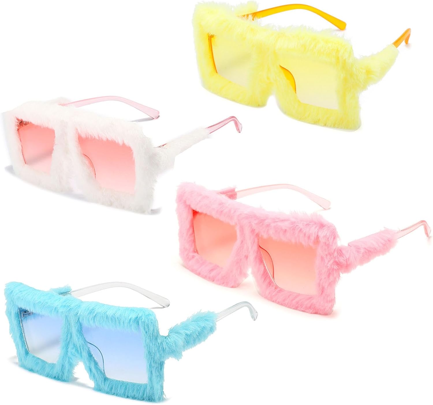 

Меховые солнцезащитные очки в стиле Y2K для женщин и мужчин, пушистые плюшевые солнцезащитные очки, модные очки для вечеринок, панк-стиль, мягкие бархатные солнцезащитные очки YISHATIER, Cute Group