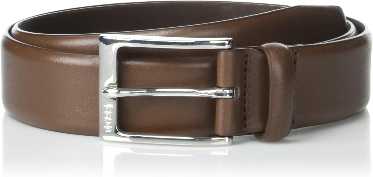 

Мужской кожаный ремень для костюма Evan Smooth Leather от BOSS, Brown Soil