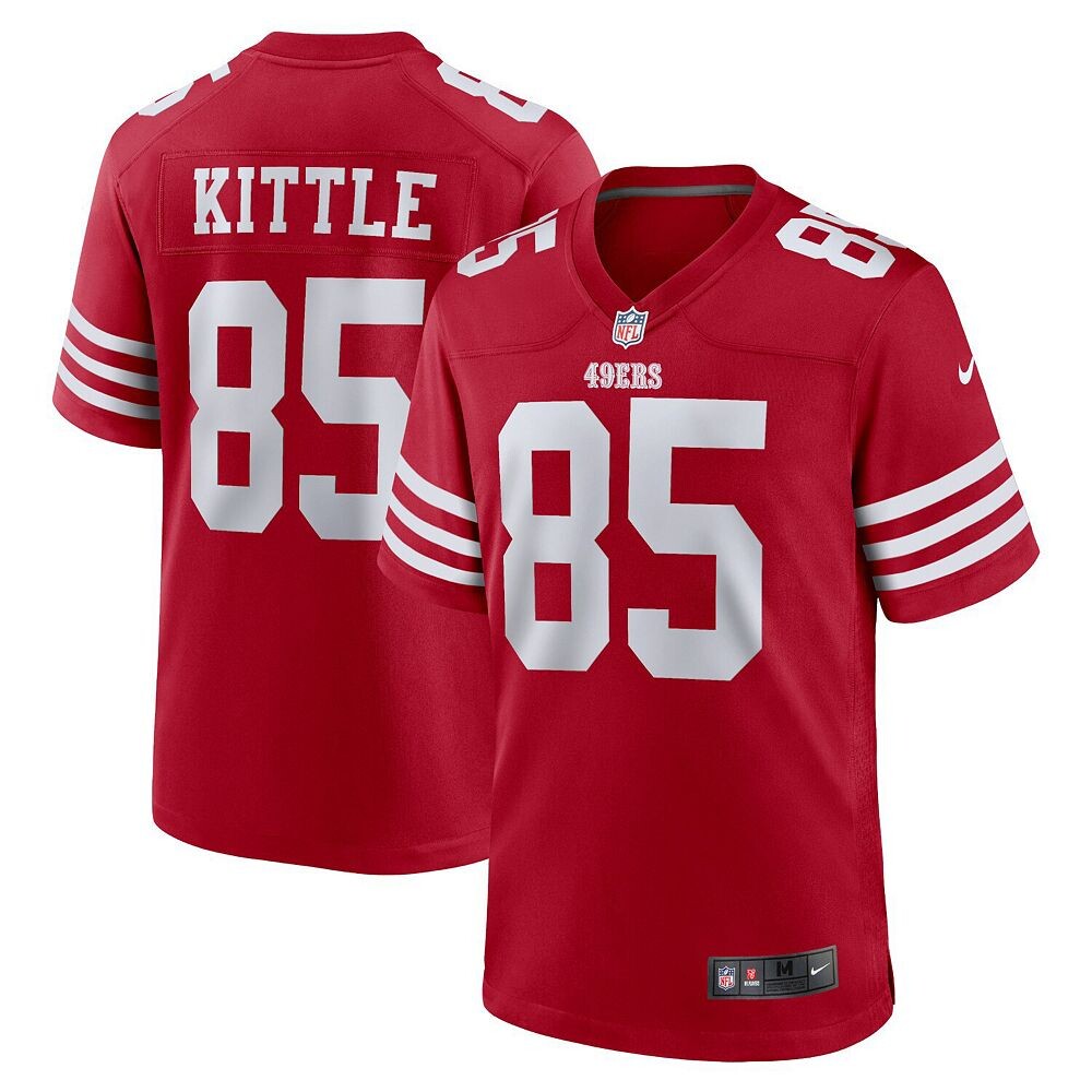Мужское джерси Nike George Kittle Scarlet San Francisco 49ers Player Game, красный — фото 2