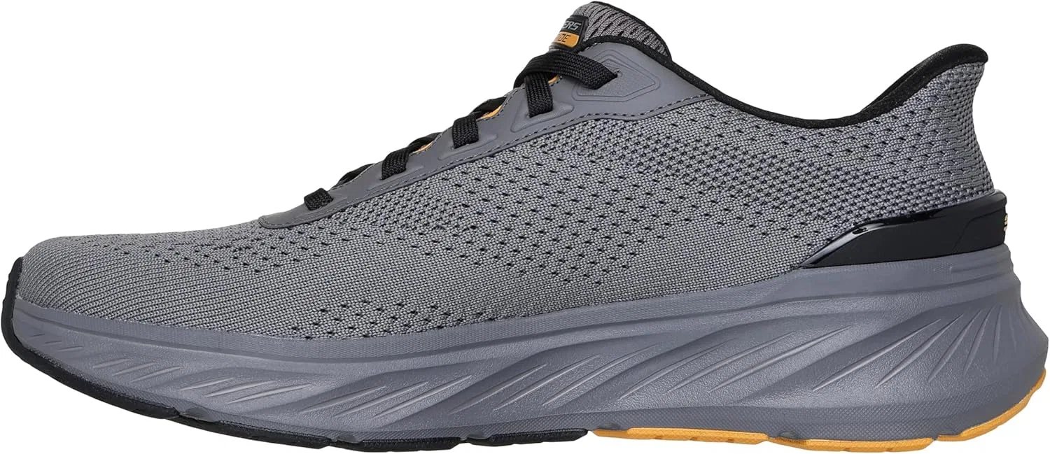 Кроссовки Skechers 232846 EDGERIDE, угольно-желто-серые, мужские, на шнурках, тканевые, без шнурков — фото 4