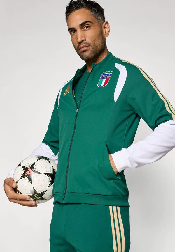 Предматчевая куртка figc италия, форма национальной сборной Adidas Performance, Collegiate Green — фото 4