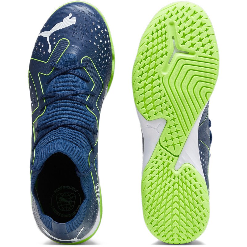 Бутсы для футбола в помещении Future Match It + Mid Jr Puma, цвет persian blue-puma white-pro gr — фото 2