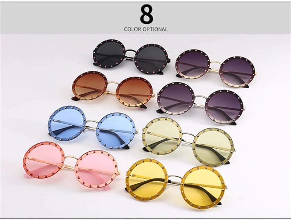 

Винтажные круглые солнцезащитные очки для женщин со стразами и металлическими элементами, розовые и красные, ретро-очки, прозрачные, мужские, UV400 generic, Yellow