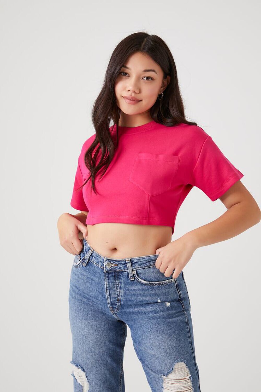 

Укороченная футболка из френч-терри Forever 21