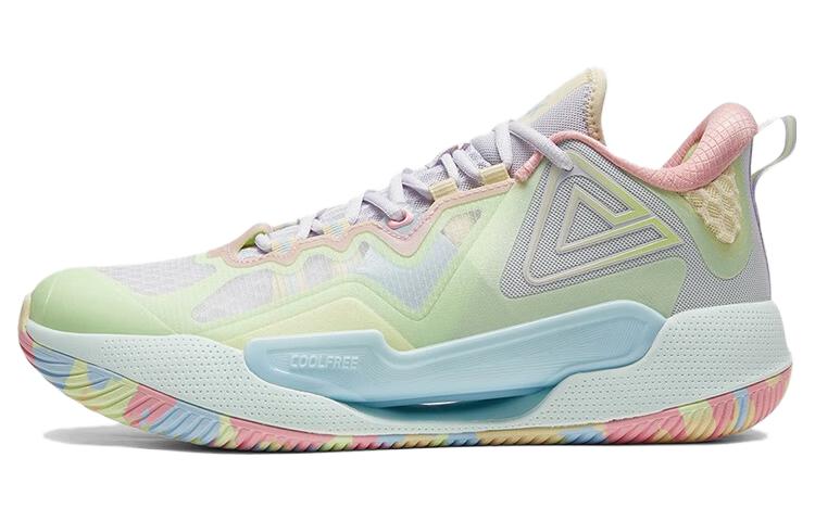 

PEAK Баскетбольные кроссовки Breeze Cushioning с износостойкой подошвой и низким верхом, мужские, Verdant Green, светло-голубые