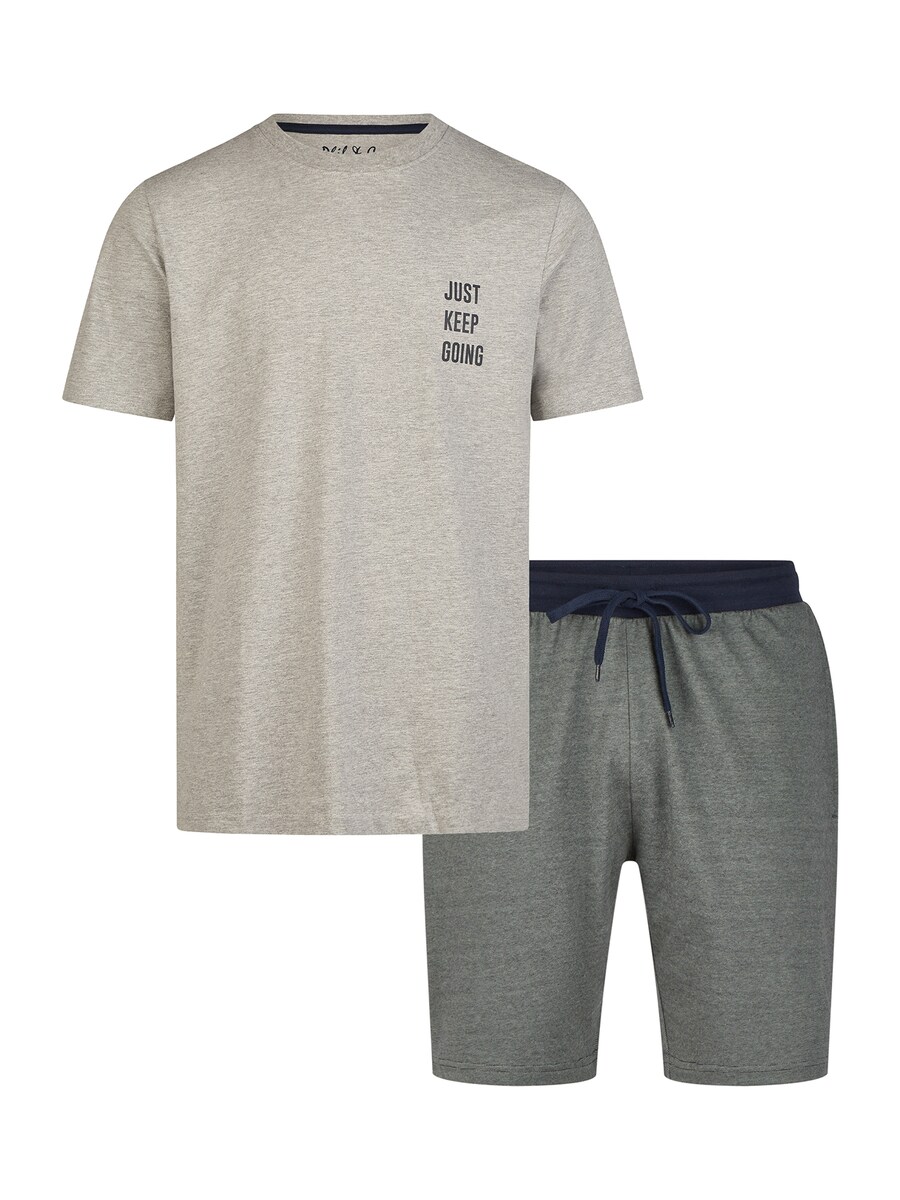 

Короткая пижама Phil & Co. Berlin Shorty, цвет Light grey/Dark grey