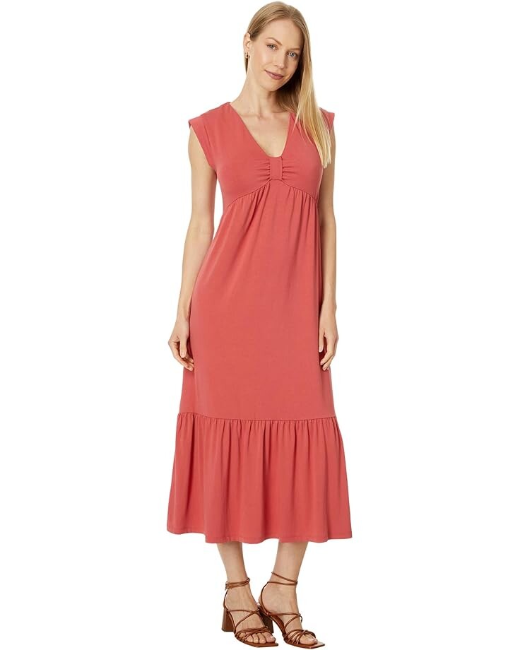 

Платье Tommy Hilfiger Solid Tiered Midi Dress, цвет Mineral Red