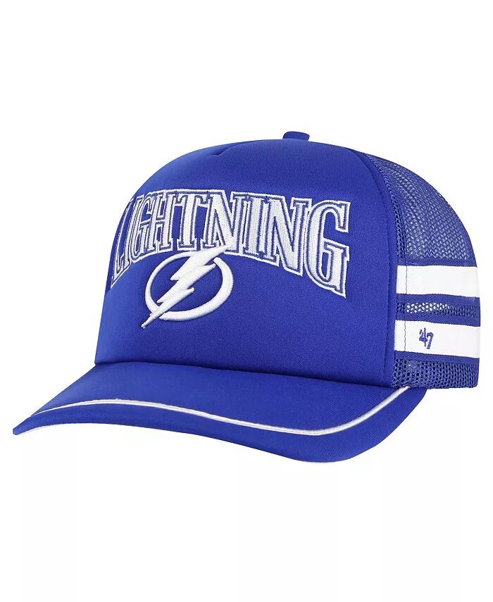 

47 брендовая мужская синяя шляпа Tampa Bay Lightning с полосками по бокам Trucker Snapback '47 Brand, синий