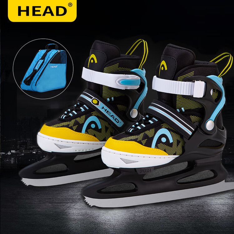 

HEAD Детские коньки для фигурного катания Austrian, регулируемые, для начинающих, с сумкой, черные, размер 36