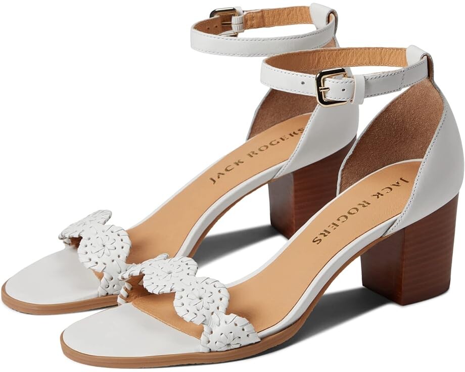 

Туфли Jack Rogers Lauren Ankle Strap Mid Heel, цвет White/White