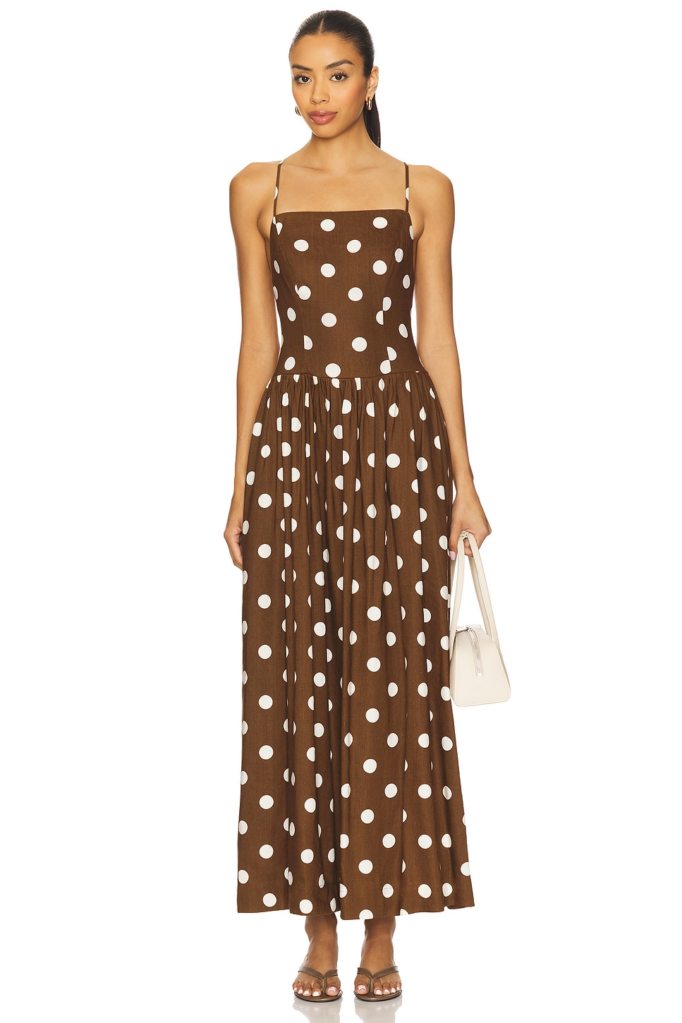

Платье макси в горошек Majorelle, brown & ivory dot