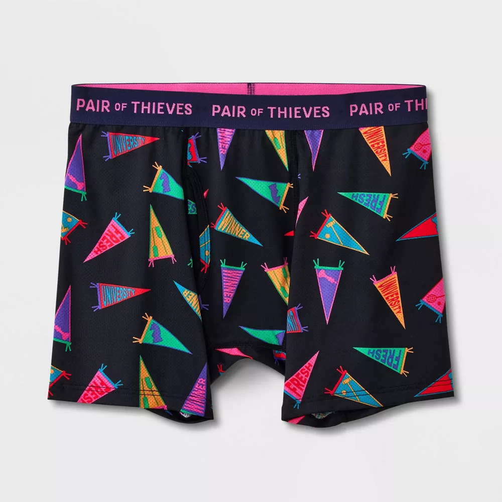 

Пара мужских трусов-боксеров Thieves Super Fit Pair of Thieves, цвет Black/Collegiate Flags