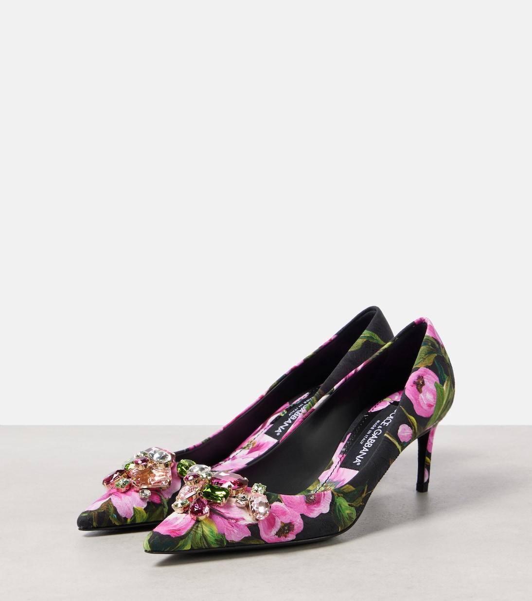 Лоуферы Lollo с цветочным декором Dolce&Gabbana, Peonie Fuxia F.Nero — фото 4