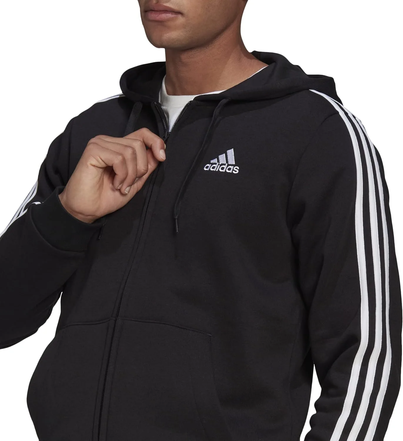 Толстовка adidas Essentials Fleece с молнией и 3 полосками — фото 3
