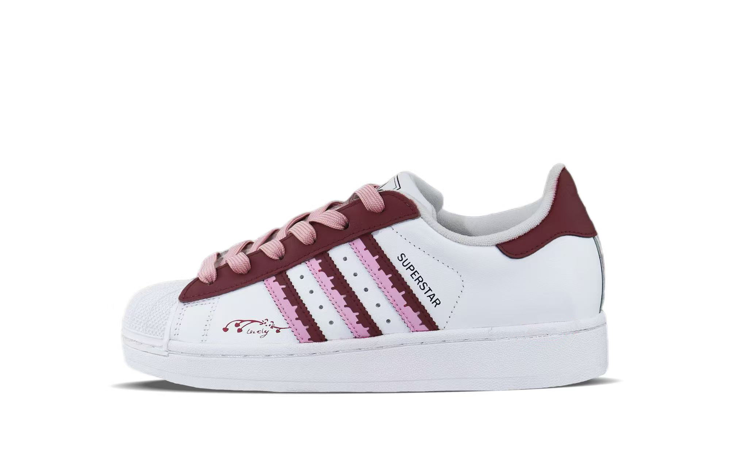 

Superstar 2 устойчивые к истиранию низкие кроссовки для скейтбординга Unisex White Adidas Originals, розовый