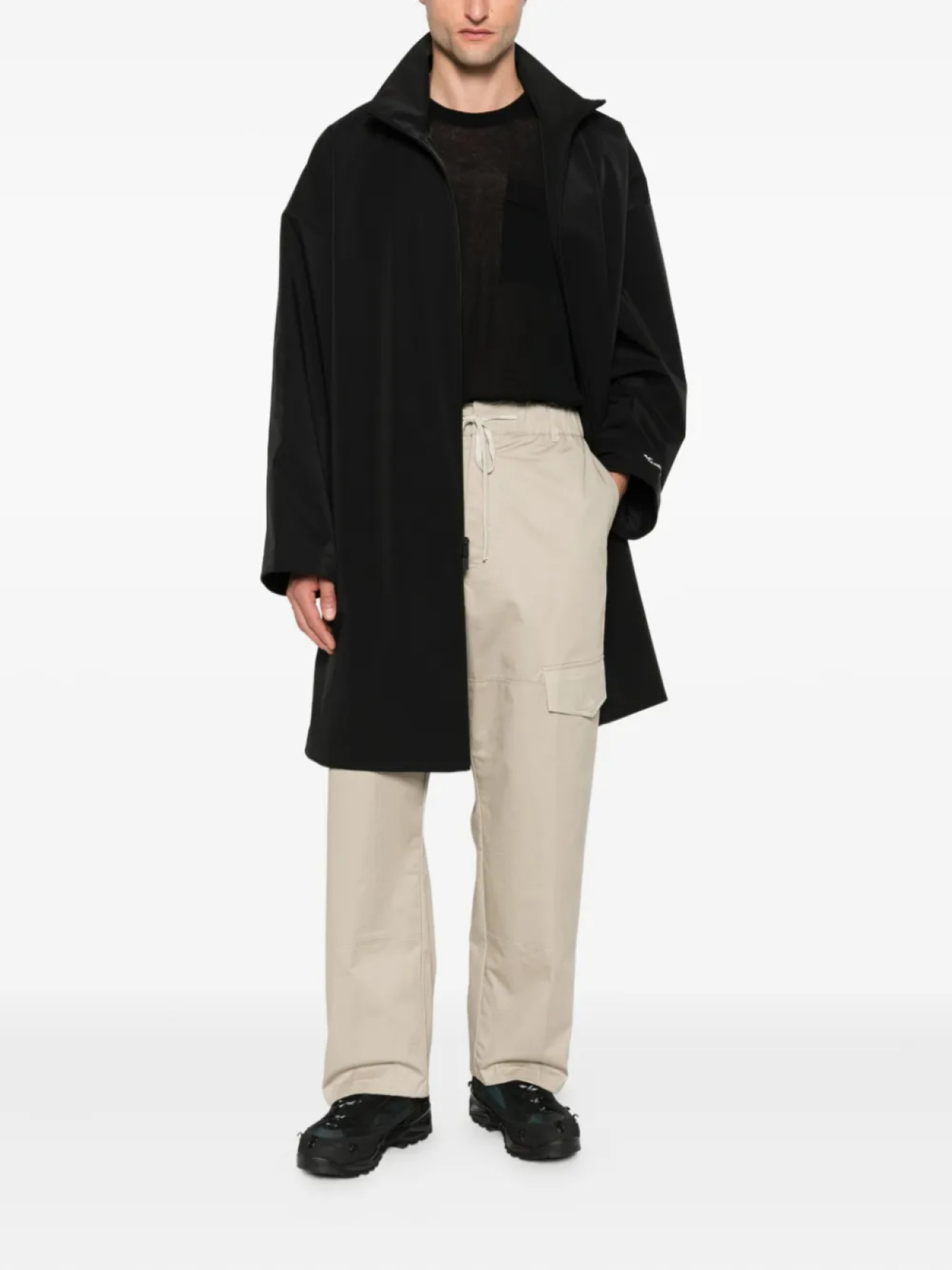 FEAR OF GOD ESSENTIALS пальто на молнии спереди с рукавами три четверти, черный — фото 2