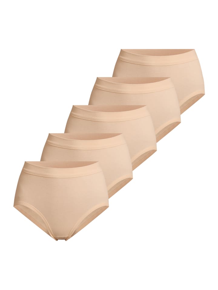 

ESGE Простые трусы с высокой талией, тонкая ребристая текстура, бежевый цвет