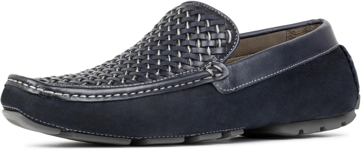 

Мужские лоферы Donald J Pliner Damiano из тканого нубука в стиле, темно-синий