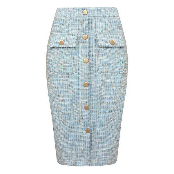 

Женская твидовая юбка миди с карманом Inspire Chic