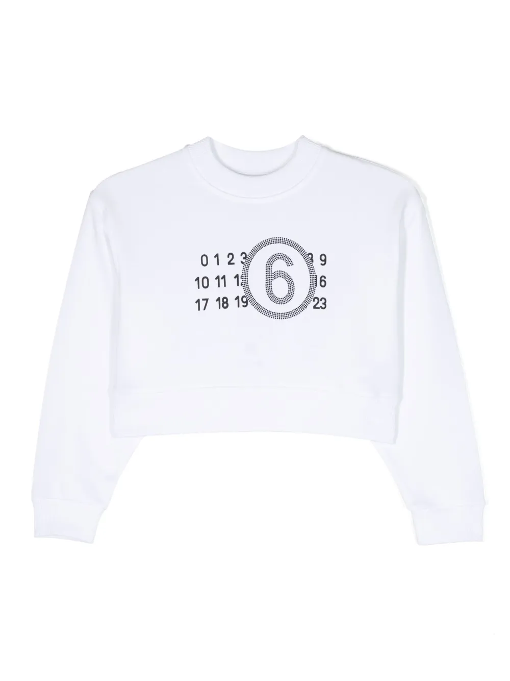 

Толстовка со стразами и логотипом MM6 Maison Margiela Kids, белый