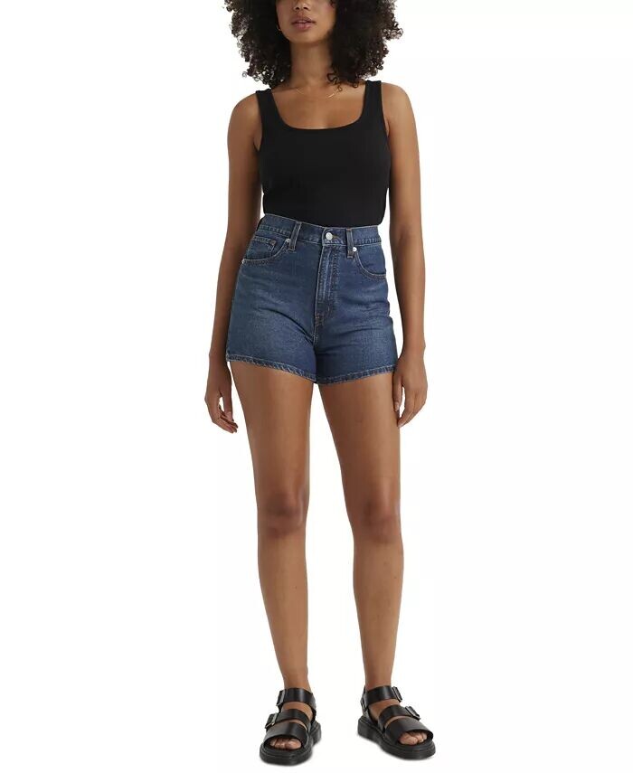

Хлопковые шорты Mom с высокой талией Levi's, синий