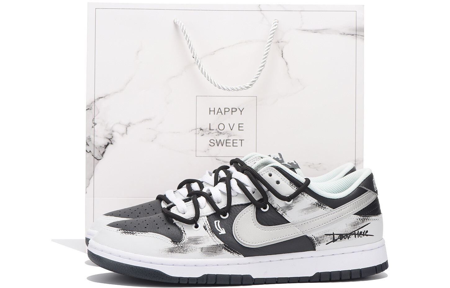 

Кроссовки Nike Dunk Skateboarding Shoes Men Low-top Black, светло-серый