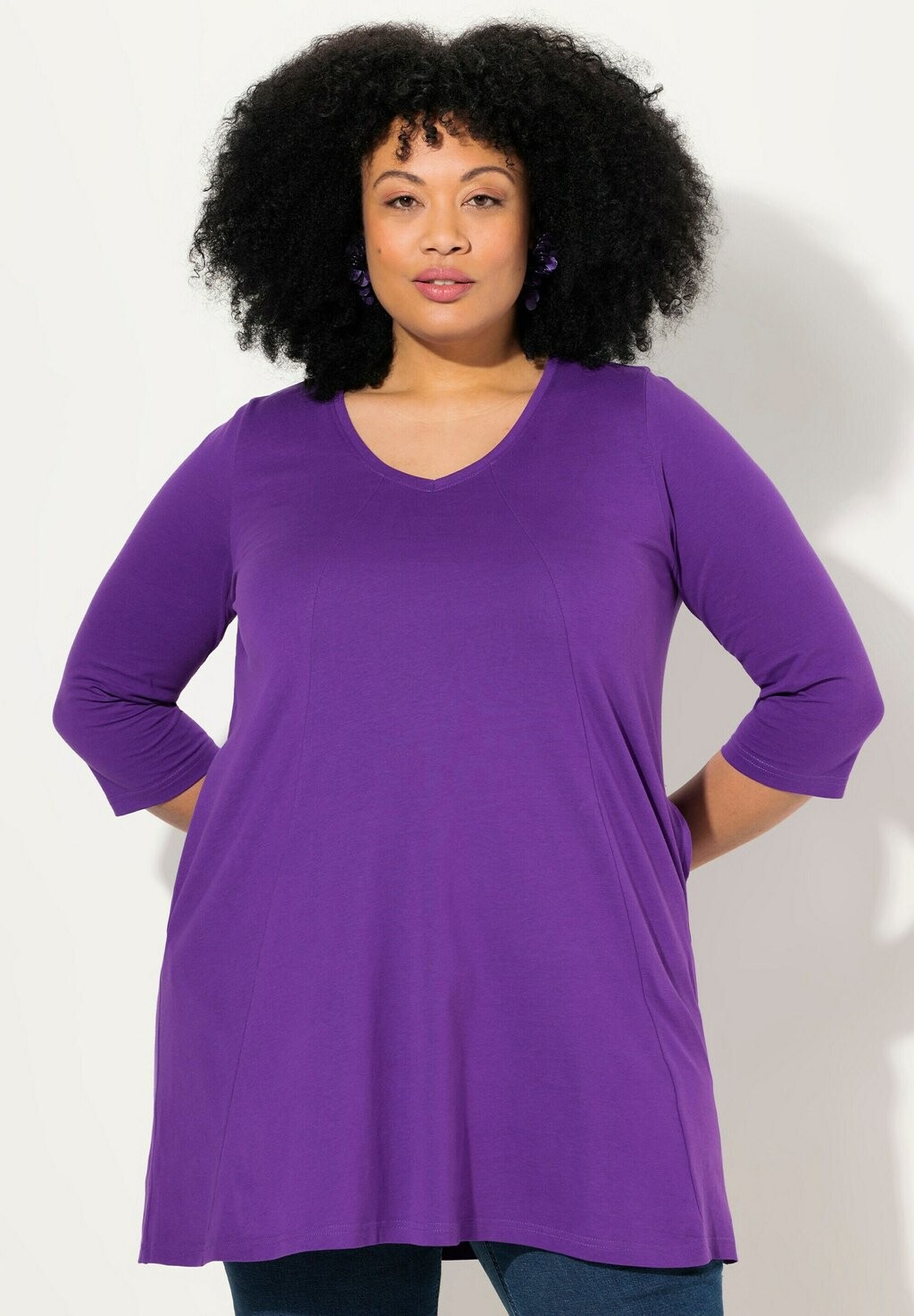 

Топ с длинными рукавами V-NECK Ulla Popken, цвет Berry