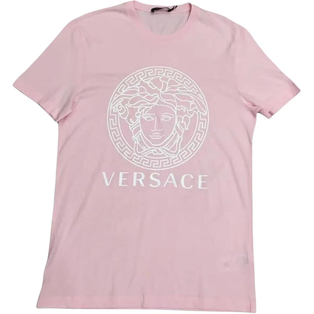 Футболка с круглым вырезом VERSACE розовая